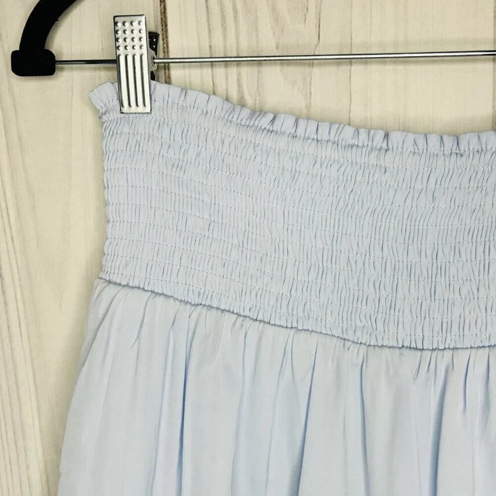 Pants Store High Waist Elastic Band Light Blue Swing Shorts Size S